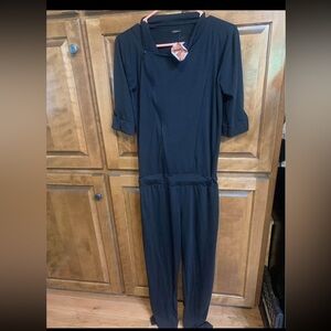 Black Jumpsuit with Rolled Sleeves
